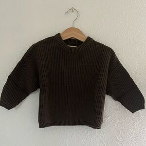 NWT Kambia Kids Gender Free Cotton Sweater, 9-12mos, Olive